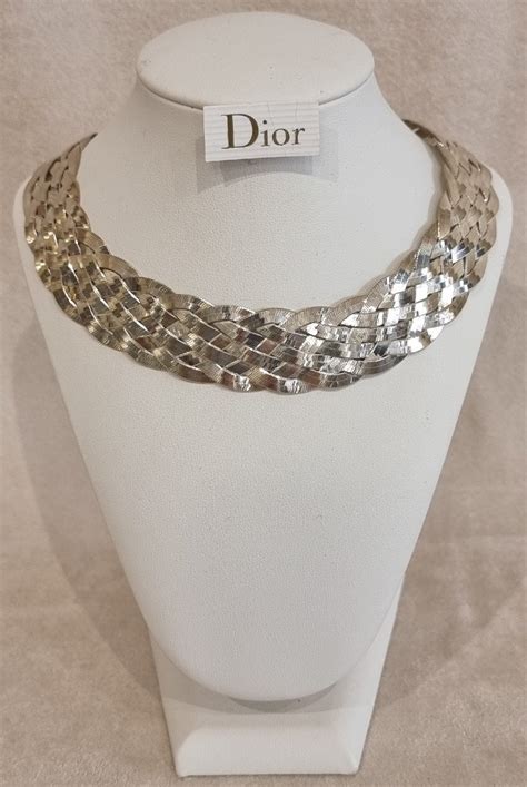 collier christian dior argent